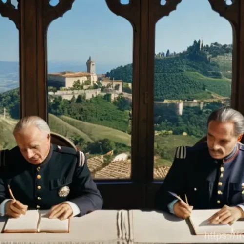 Home 20 산마리노 이탈리아 통일 과정 - **Prompt:** "A panoramic view of the ancient Republic of San Marino during the 19th-century Risorgim...