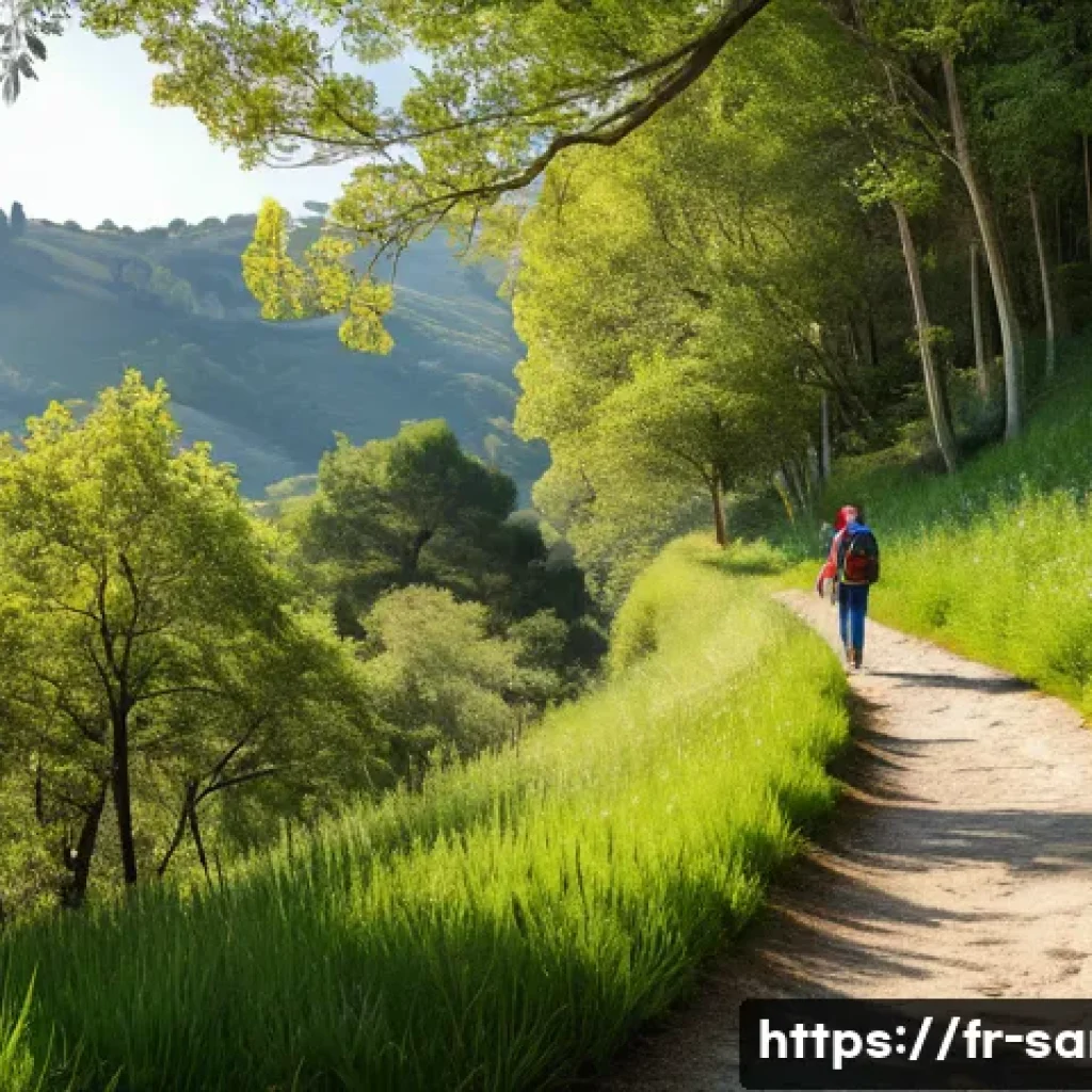 산마리노에서의 유명한 자연경관 - A serene, secluded hiking trail winding through lush, dense forests and wildflower meadows in San Ma...