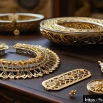 Home 19 산마리노에서 유명한 기념품 - A close-up image of an artisan’s workshop in San Marino, showcasing delicate filigree jewelry made o...