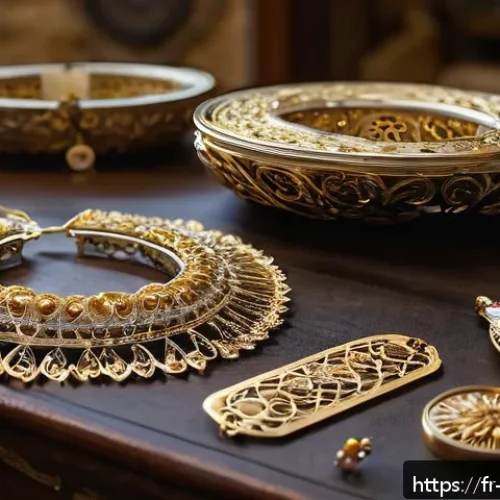 Home 31 산마리노에서 유명한 기념품 - A close-up image of an artisan’s workshop in San Marino, showcasing delicate filigree jewelry made o...