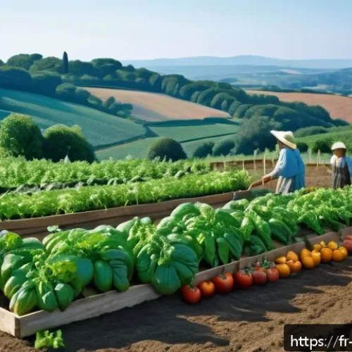 Home 30 산마리노에서 경험할 수 있는 농장 체험 - A serene traditional Saint-Marinese farm scene during harvest season, showing a diverse vegetable ga...