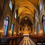 Home 23 산마리노 종교 건축물 - A detailed interior view of the Basilica of the Holy Spirit in San Marino city, showcasing vibrant B...